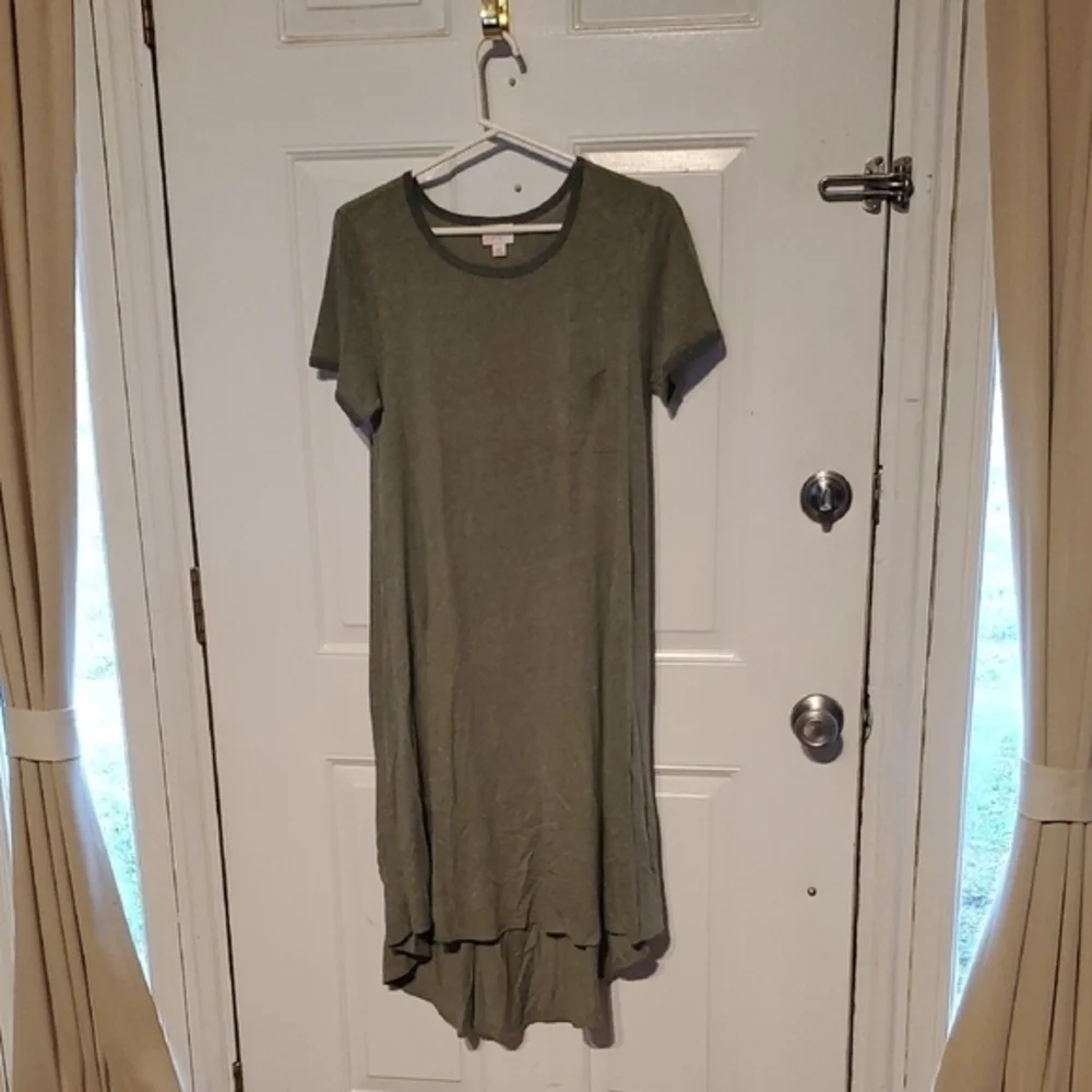 Casual Green T-Shirt Dress